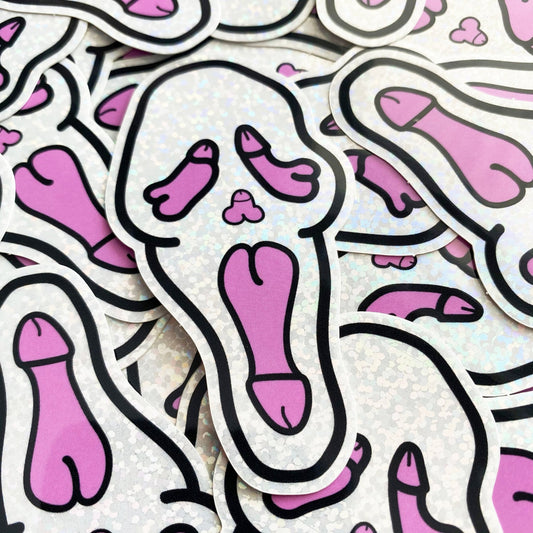 Ghostface D*ckface Glitter Sticker - CHERRYCHOKE