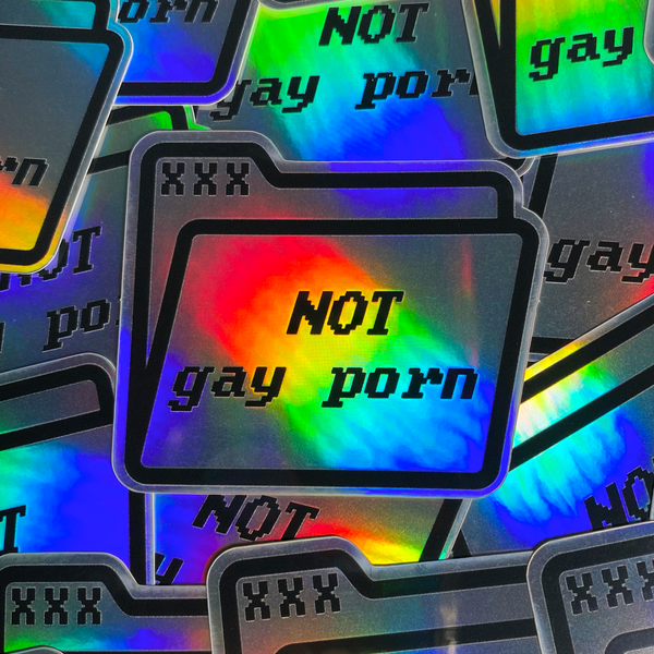 Not Gay Porn Sticker Cherrychoke Cherrychoke